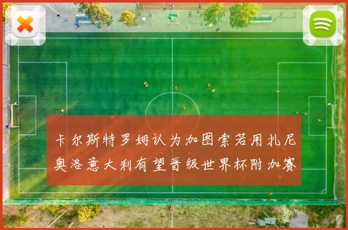 卡尔斯特罗姆认为加图索若用扎尼奥洛意大利有望晋级世界杯附加赛